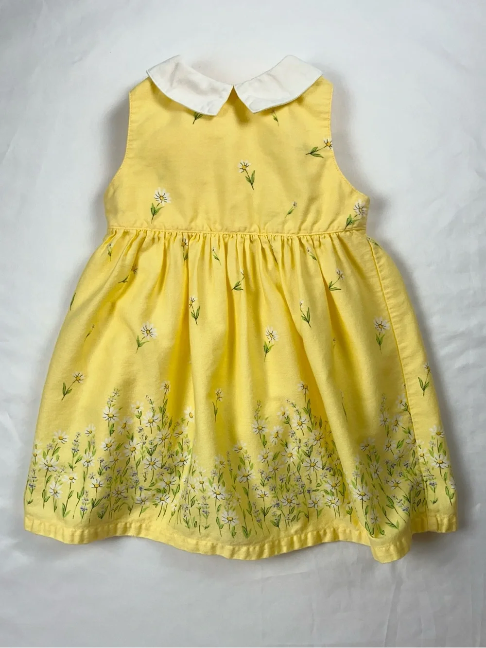 Gymboree 2000 Yellow Cotton Daisy Peter Pan Collar Dress 6-12 Months